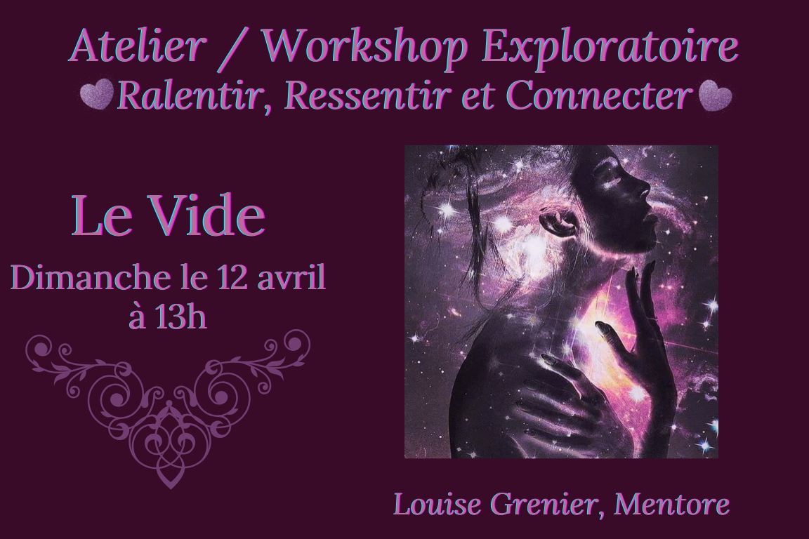 Affiche Le Vide, Atelier Workshop Exploratoire